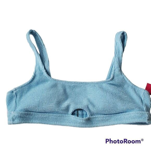 Xhileration light blue ribbed bikini top xl - Picture 1 of 10